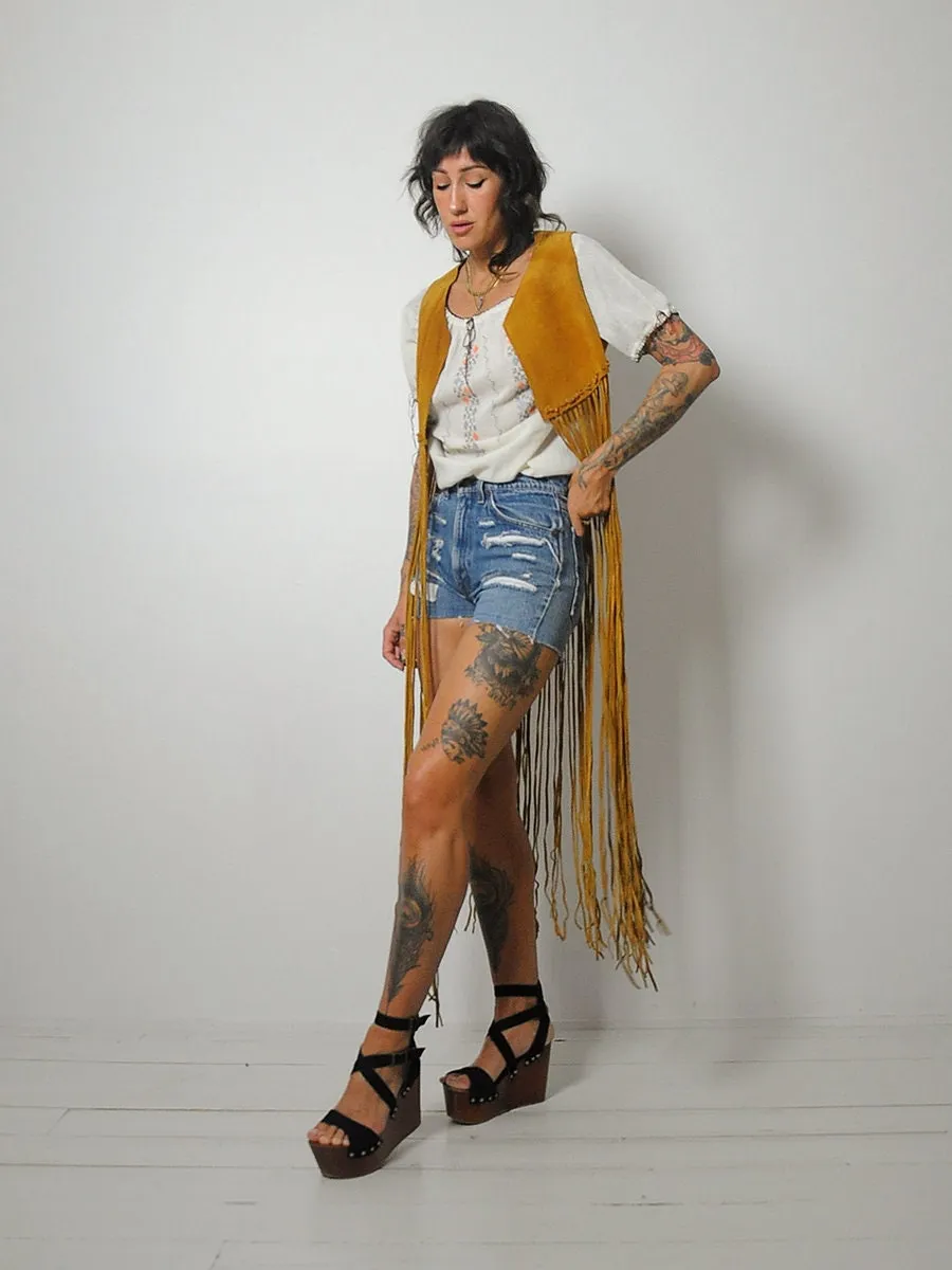 1970's Sienna Suede Fringe Vest