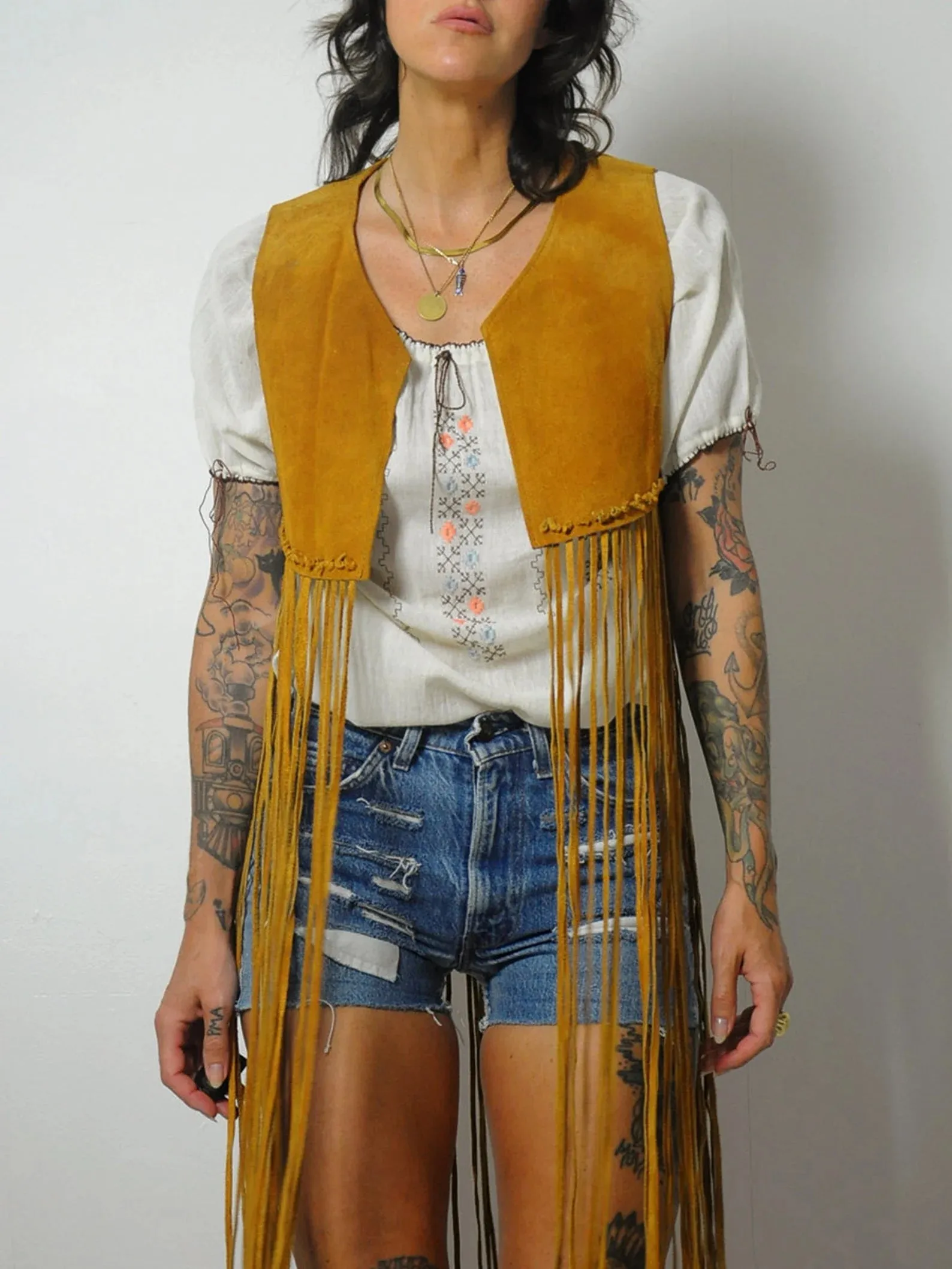 1970's Sienna Suede Fringe Vest