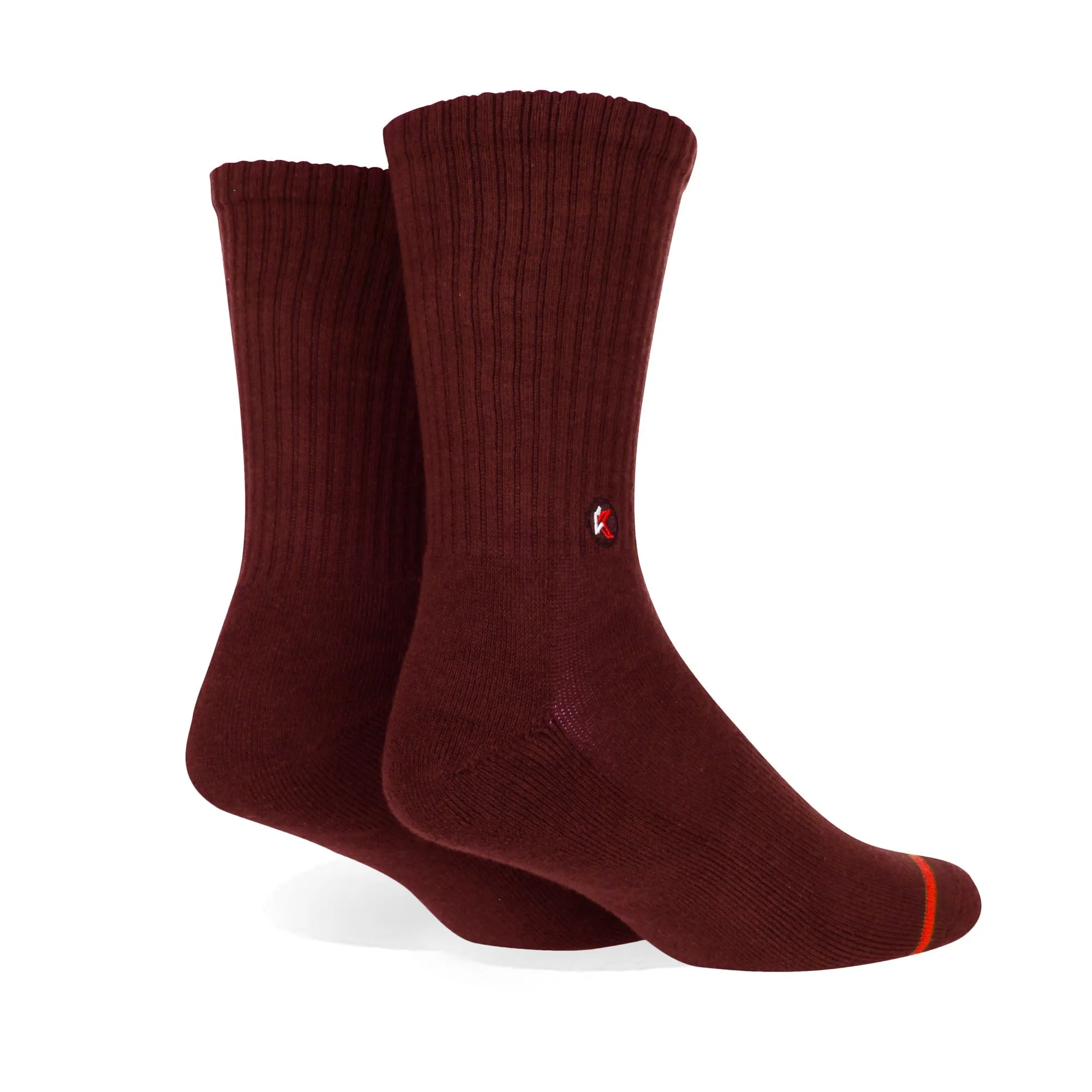 3 Pack Maroon Crew Sock