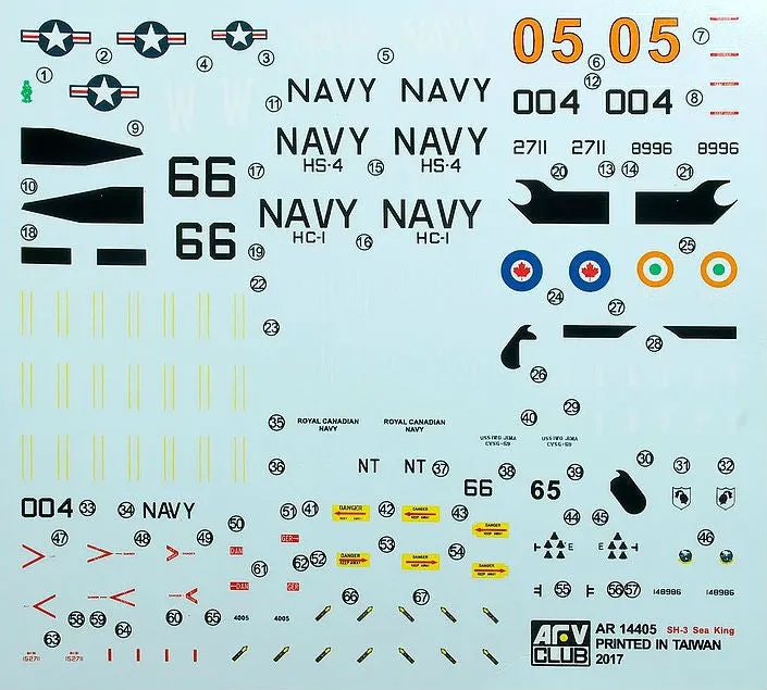 AFV Club Aircraft 1/144 SH3A/D Sea King Helicopter (2) Kit