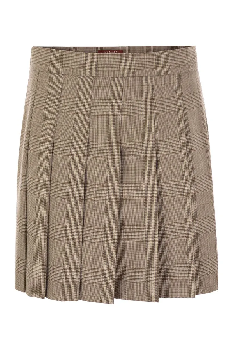 ALCUNO - PLEATED SHORT SKIRT IN WOOL BLEND