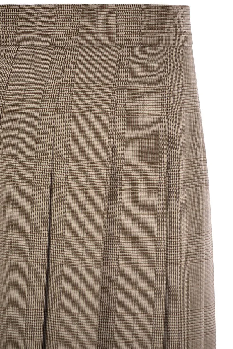 ALCUNO - PLEATED SHORT SKIRT IN WOOL BLEND