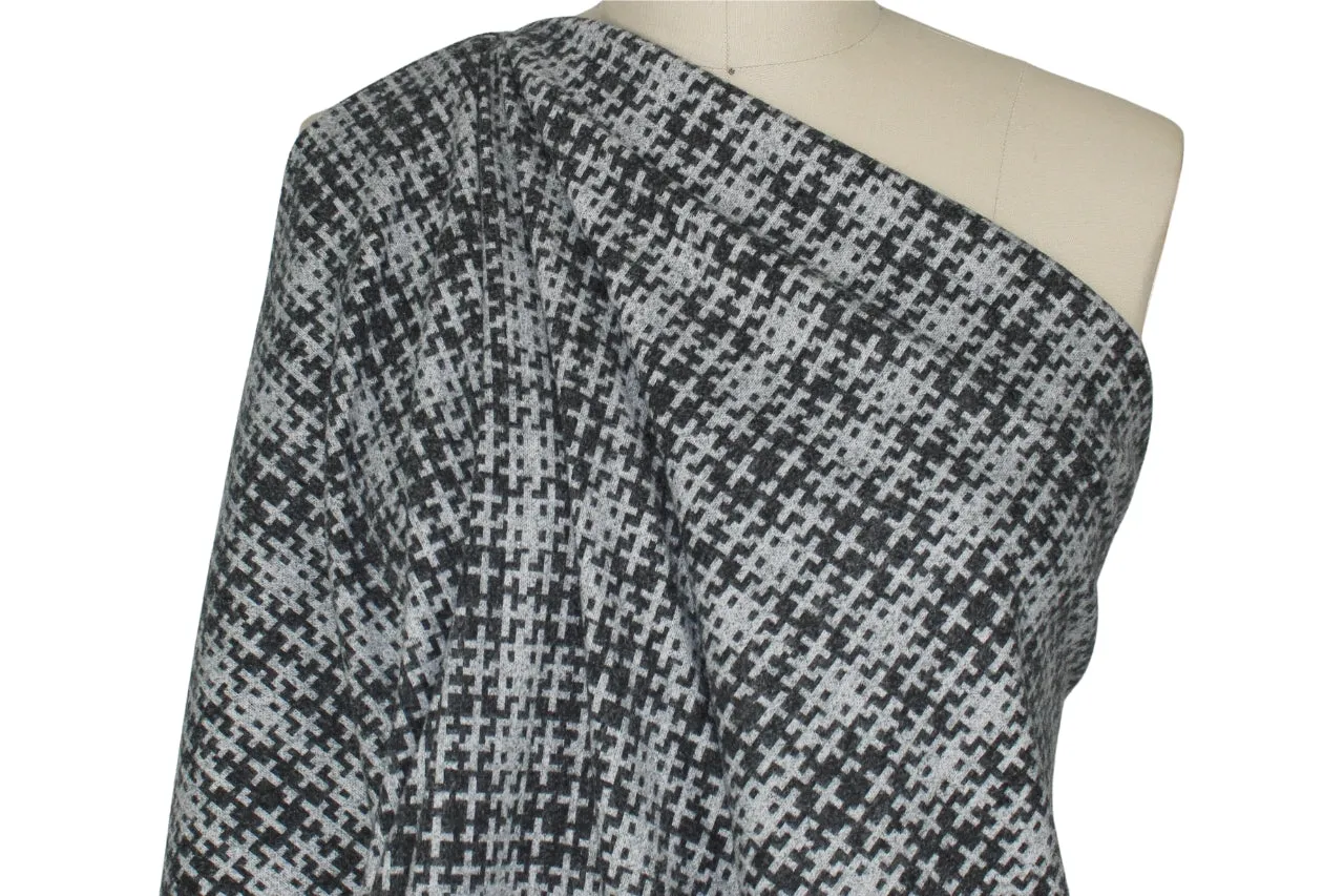 Atari-esque Wool Blend Double Knit - Grays