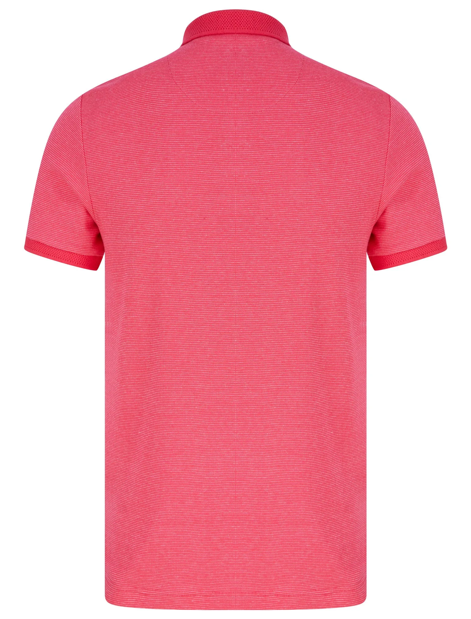 Bardell Cotton Jacquard Polo Shirt with Chest Pocket In Raspberry - Kensington Eastside