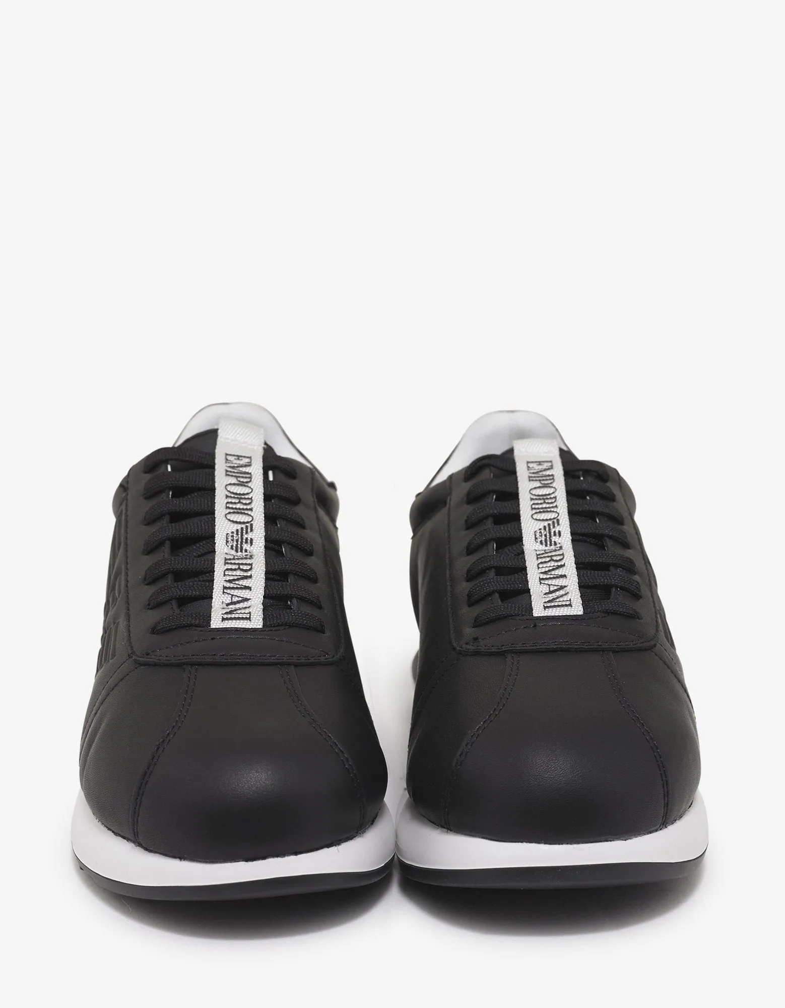 Black Eagle Embossed Leather Trainers