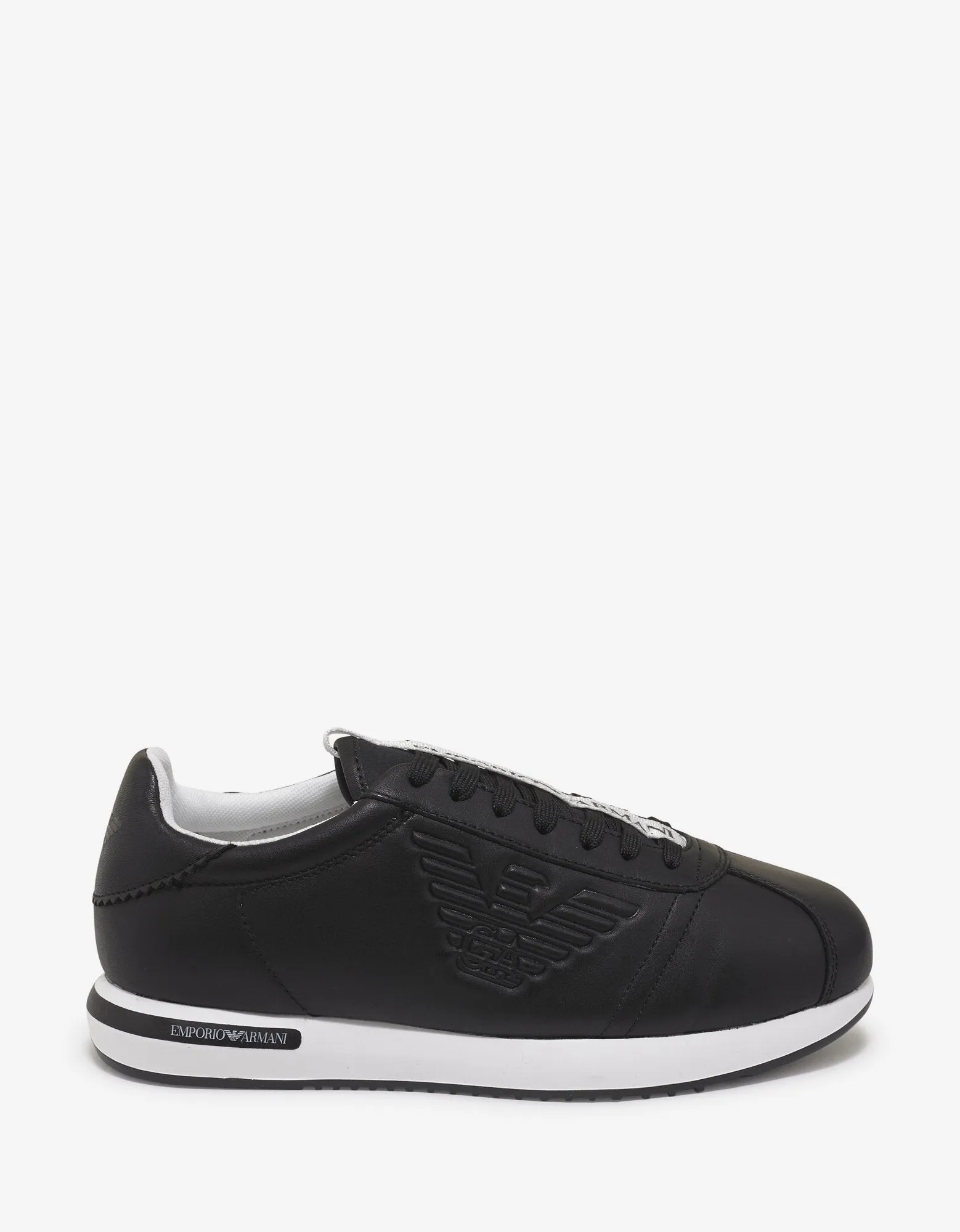 Black Eagle Embossed Leather Trainers