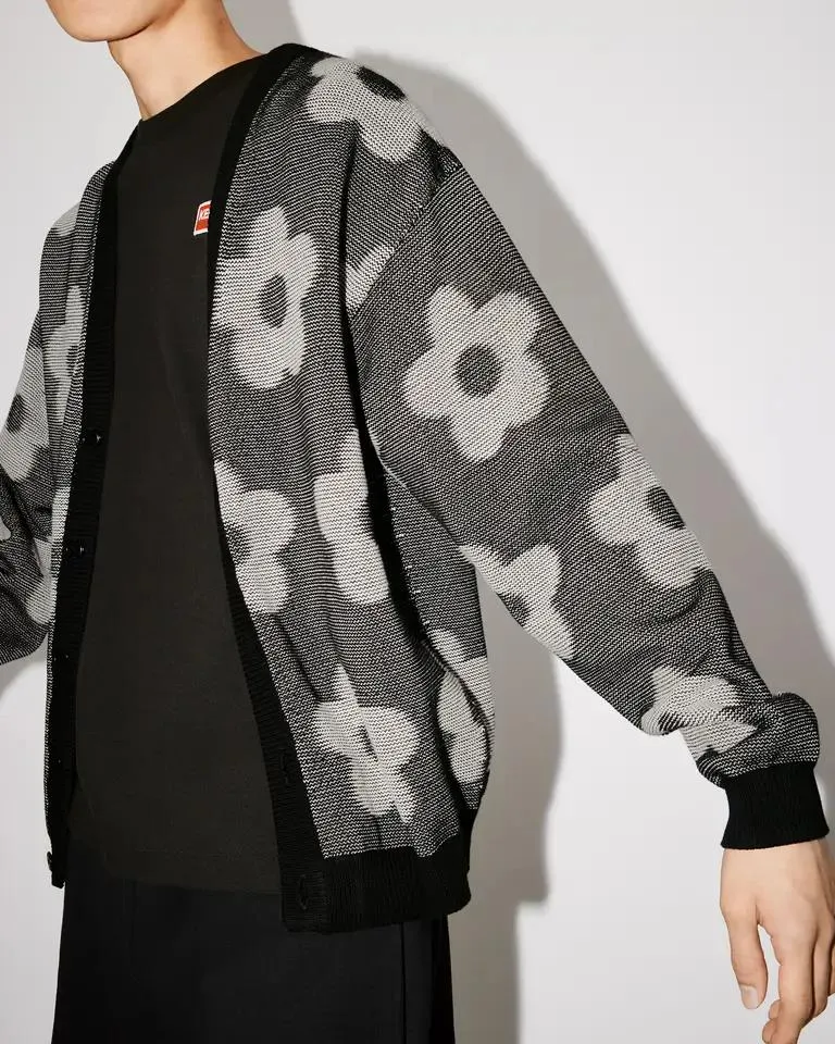 BLACK KENZO FLOWER SPOT CARDIGAN