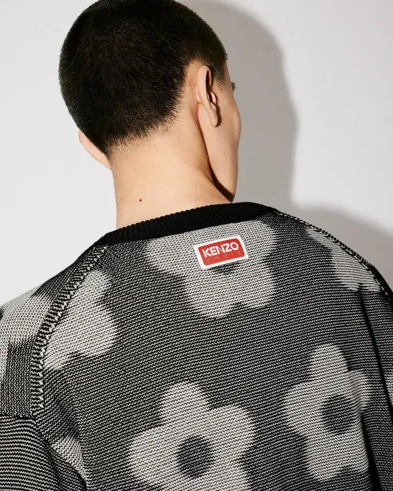 BLACK KENZO FLOWER SPOT CARDIGAN