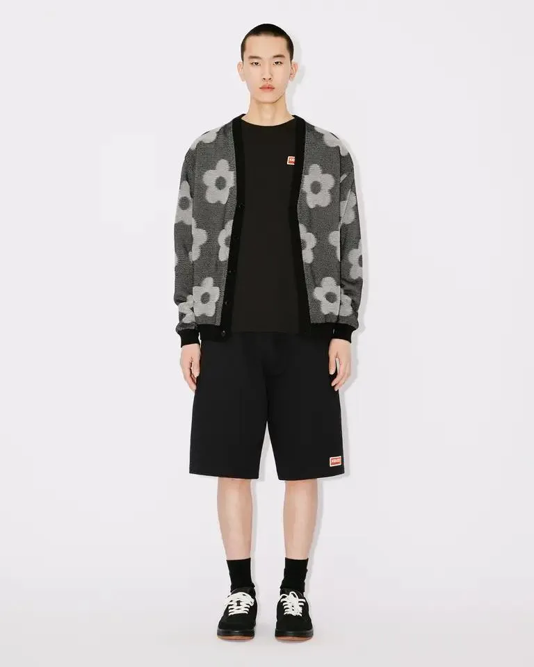 BLACK KENZO FLOWER SPOT CARDIGAN