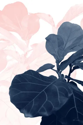 Blush Blue Fiddle Leaf Dream #1 #tropical #decor #art