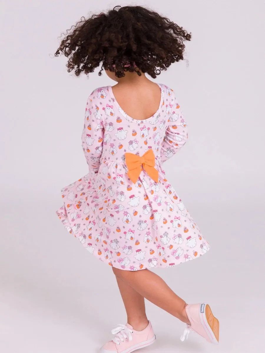 Boos & Bows Knit Long Sleeve Twirl Dress