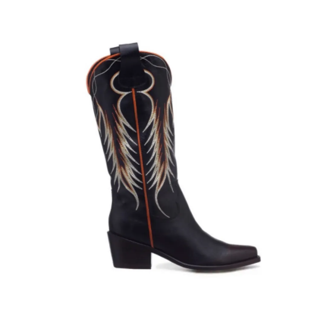 BOTA TEXANA VINCULOS / Black-Beige-Orange