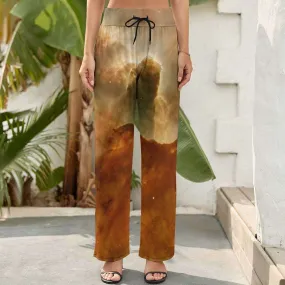 Brown Marble Women's Wide Leg Pants