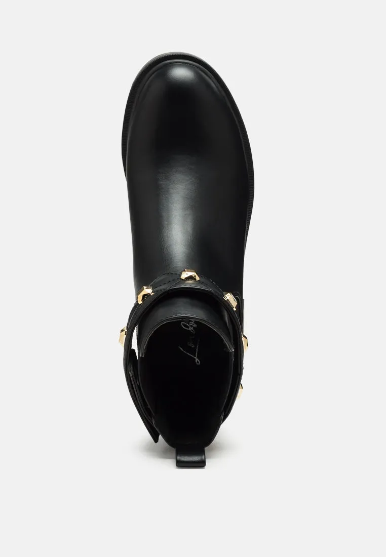 Cleopa Metallic Stud Embellished Chelsea Boots