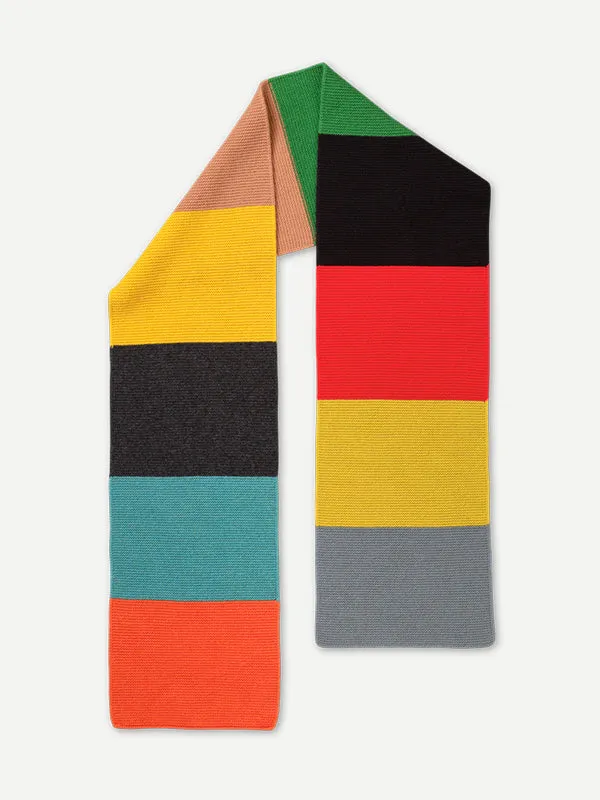 COLOURBLOCK GARTER STITCH SCARF MULTICOLOUR