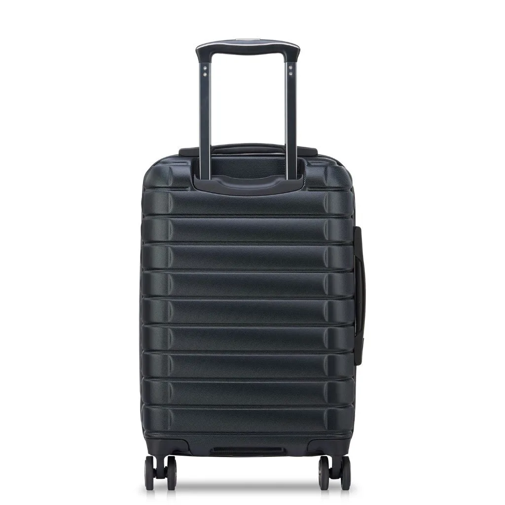 Delsey Shadow 55cm Expandable Carry On Luggage - Black   Laptop Sleeve