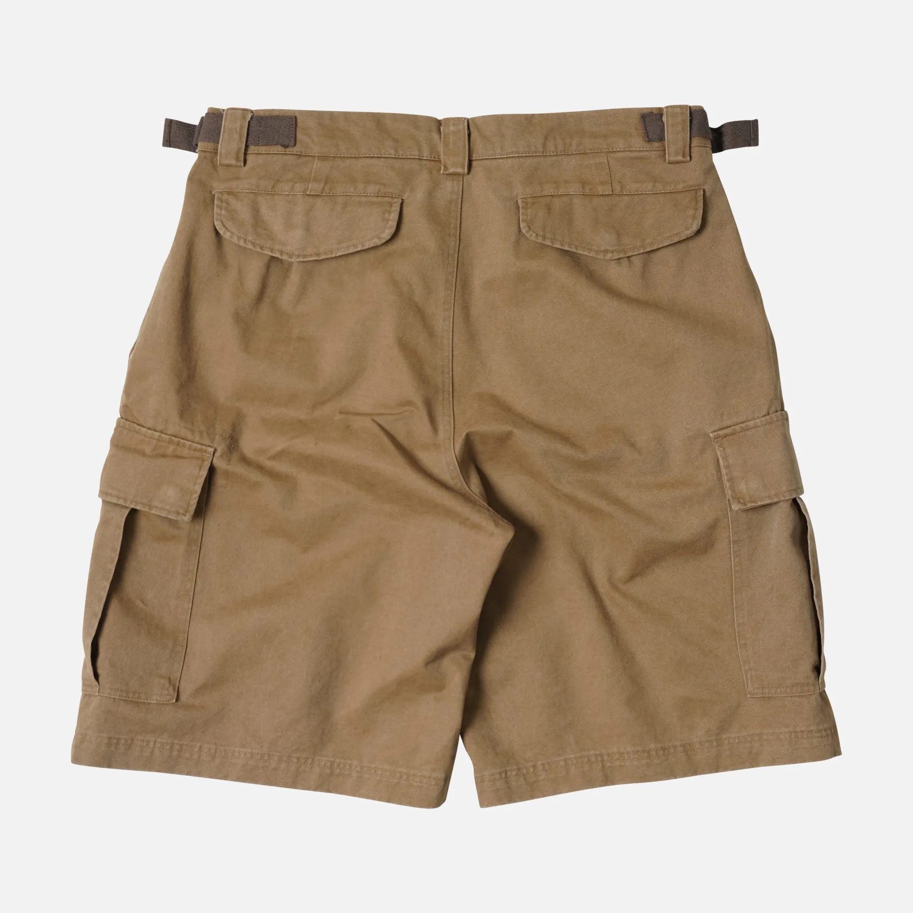 FADED COTTON CARGO SHORTS - TAN