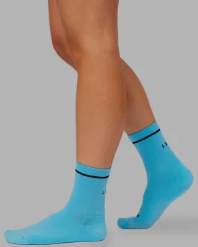 Fast Performance Quarter Socks - Neon Blue-Black