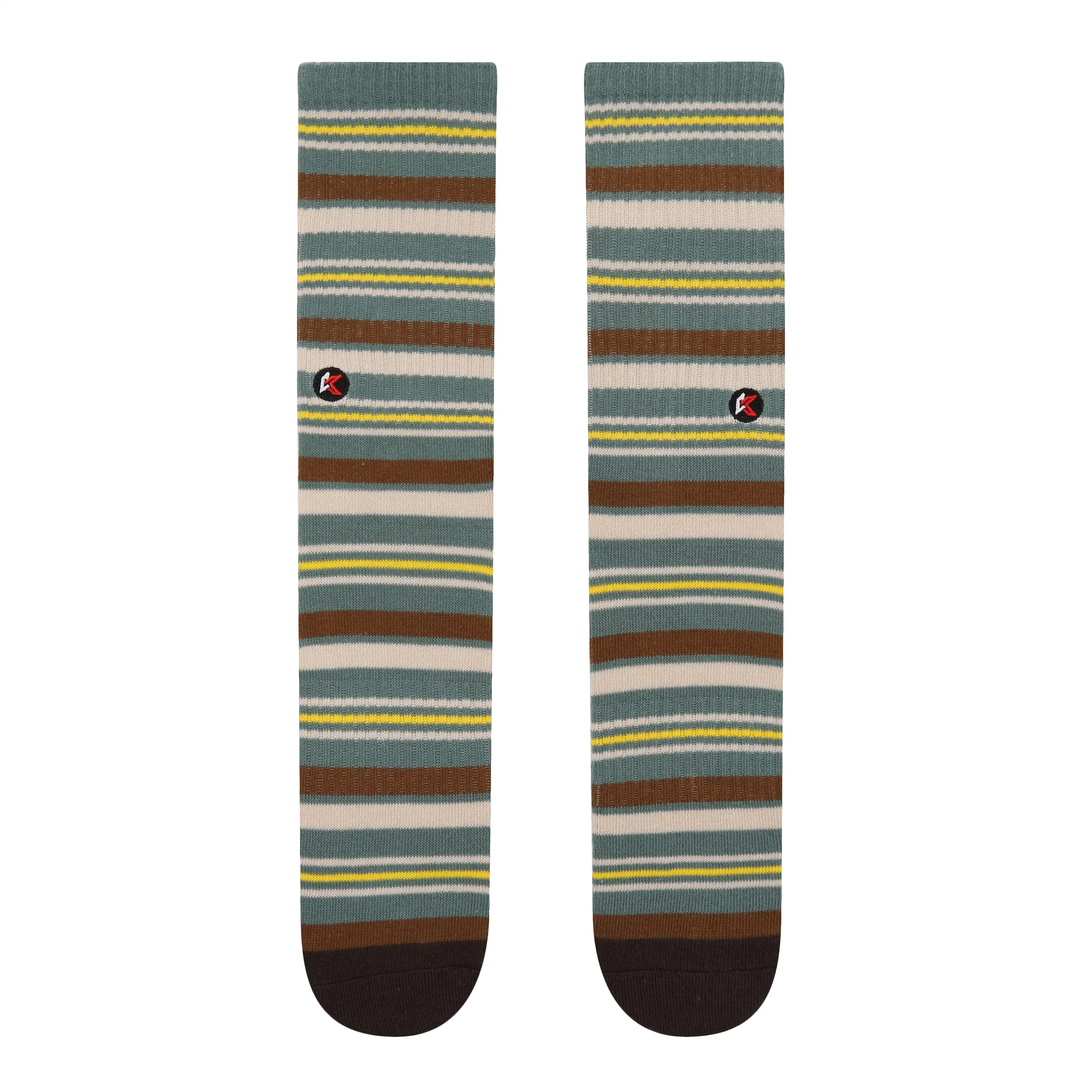 Green Stripe Crew Sock