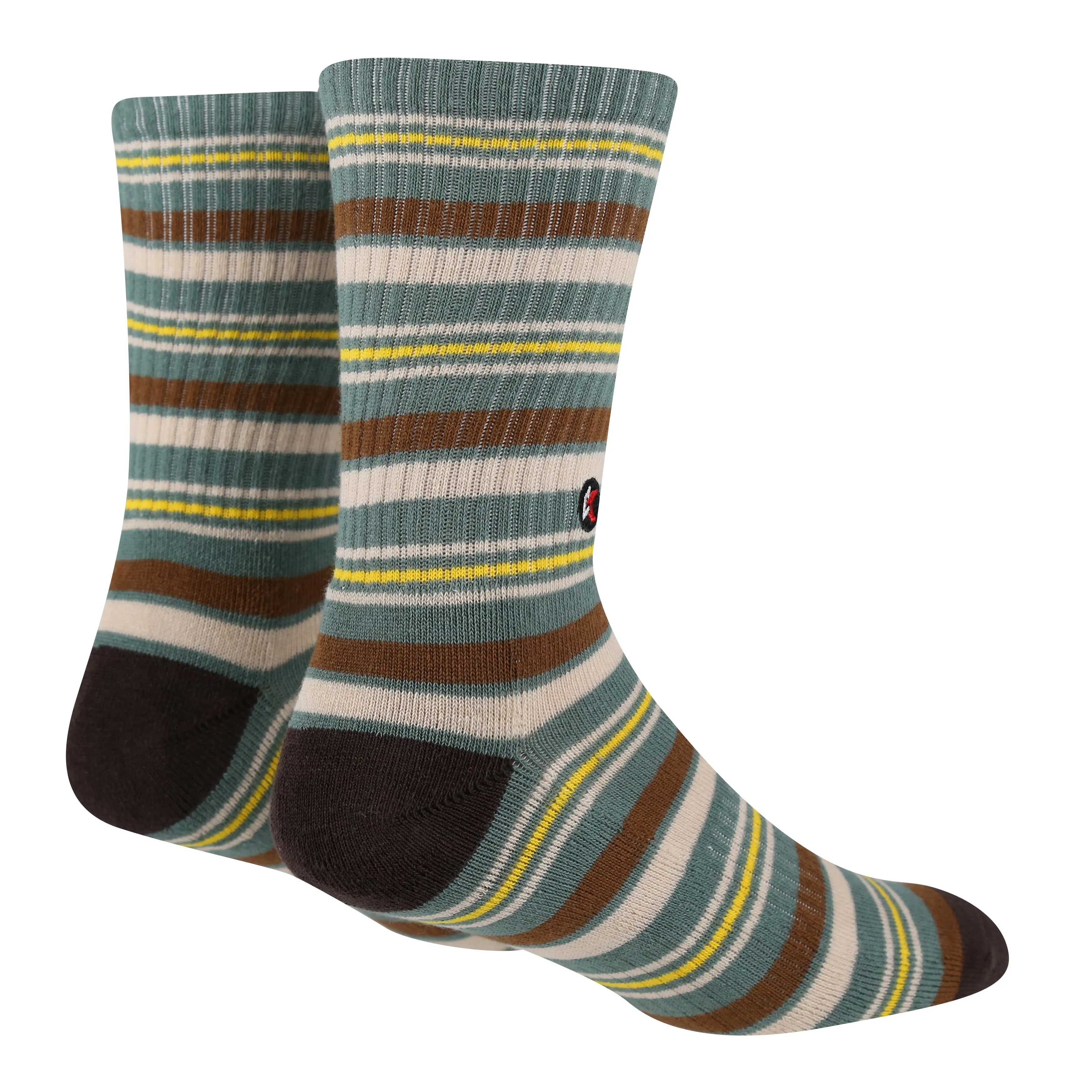 Green Stripe Crew Sock