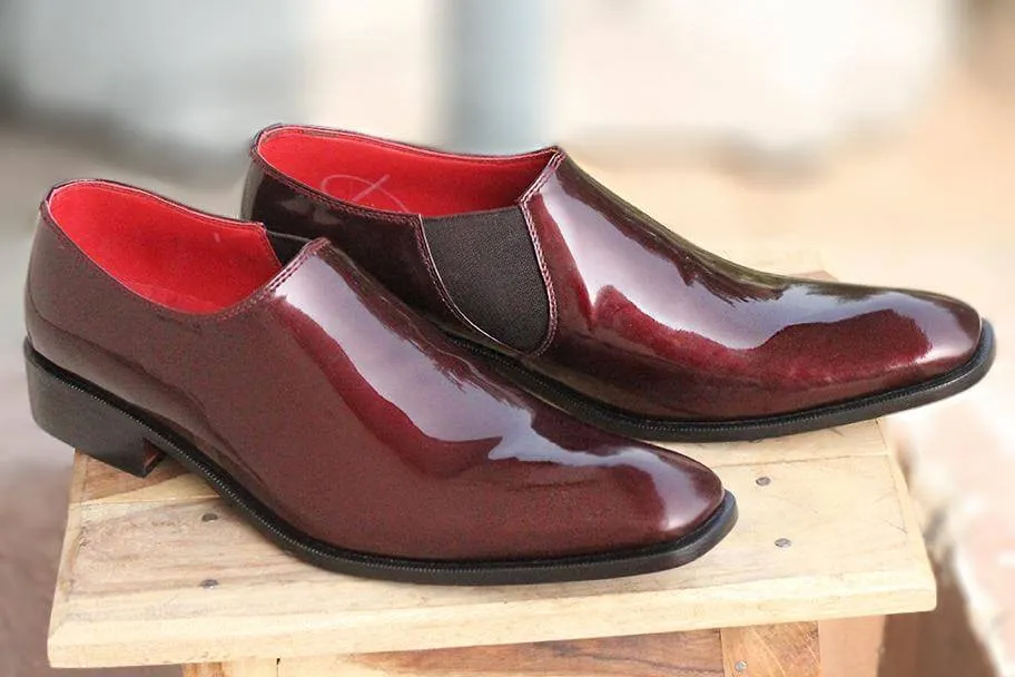 Handmade Men's Burgundy Leather Loafers, Men Designer Dress Formal Luxury Party Shoes