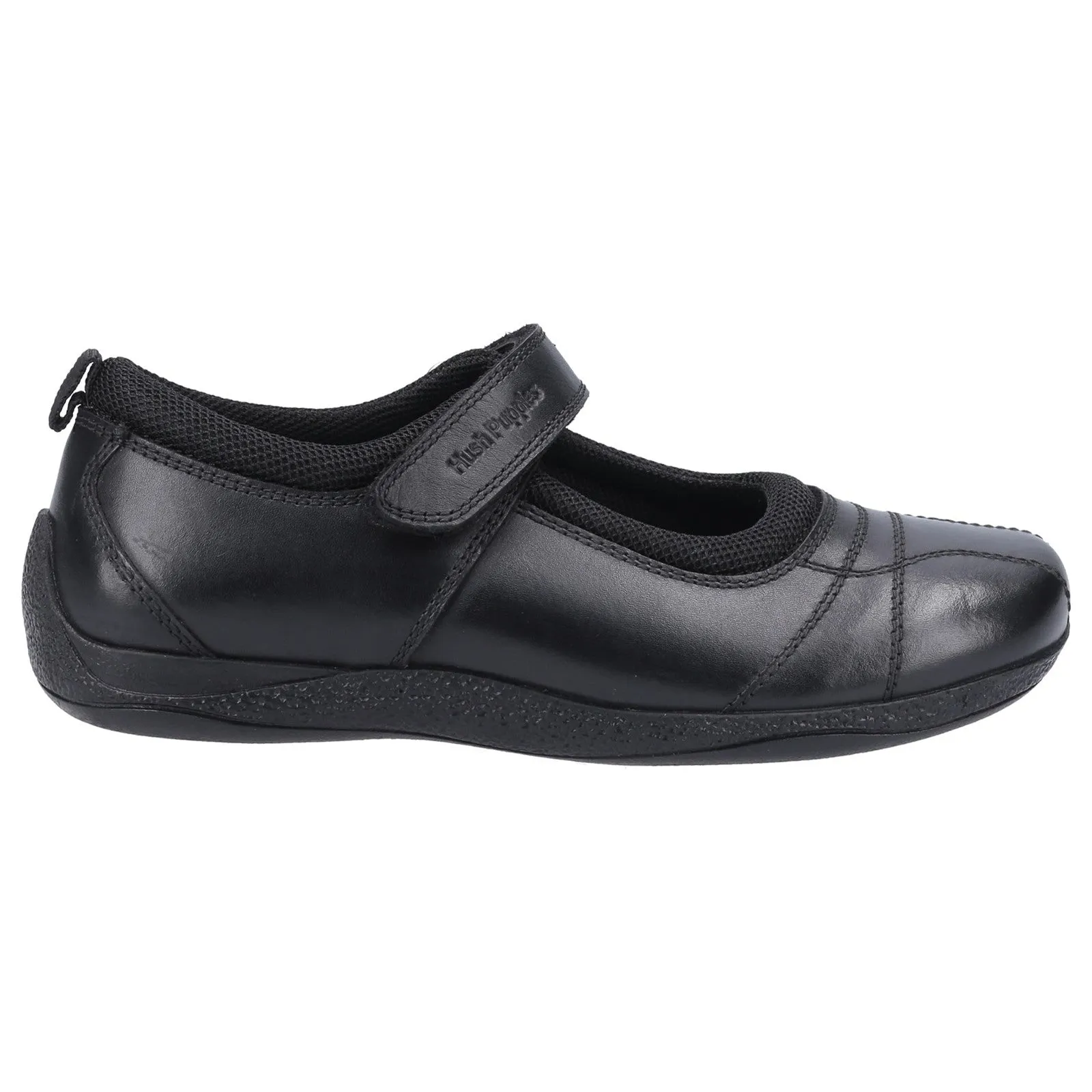 Hush Puppies Girls Clara Leather School Shoes - Black