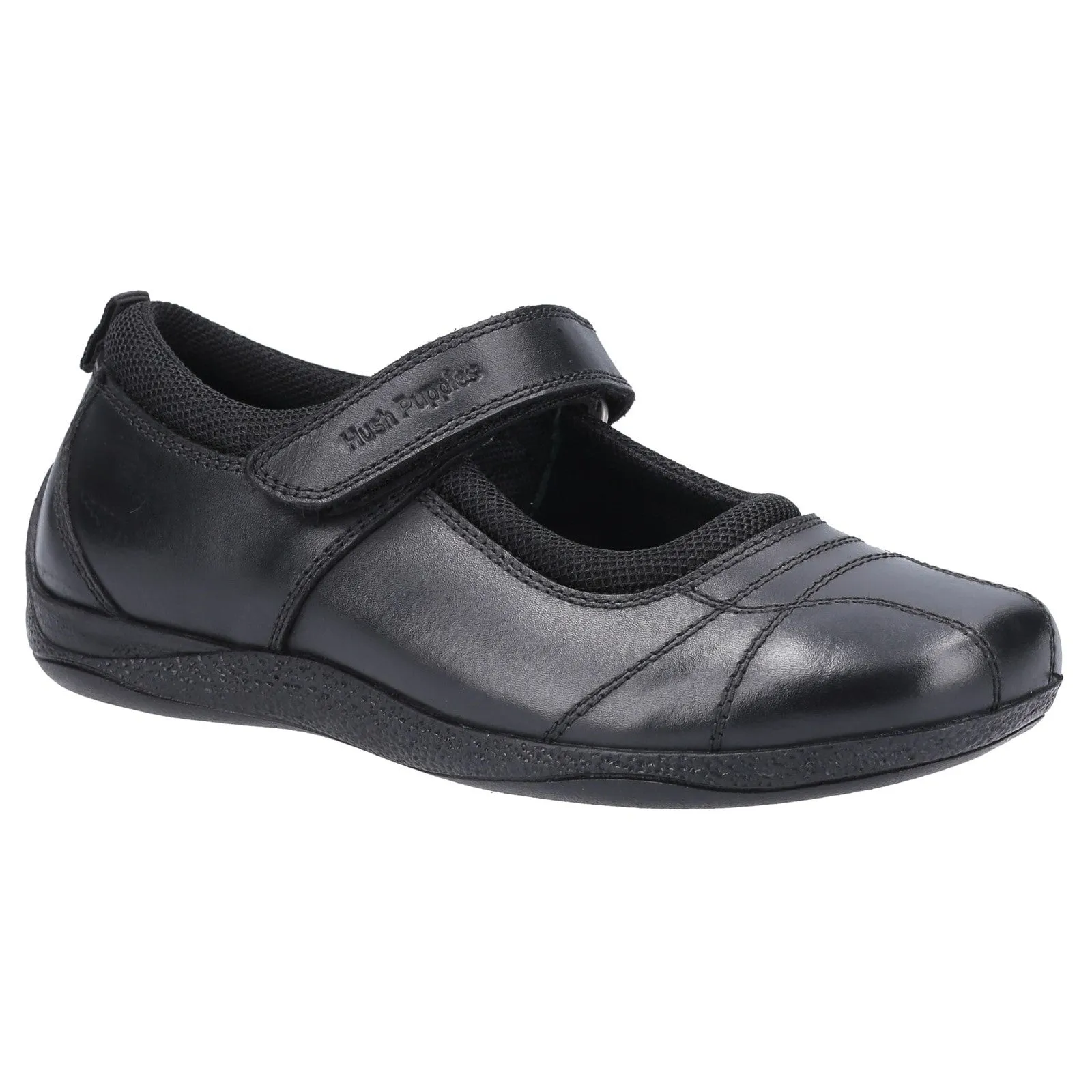 Hush Puppies Girls Clara Leather School Shoes - Black