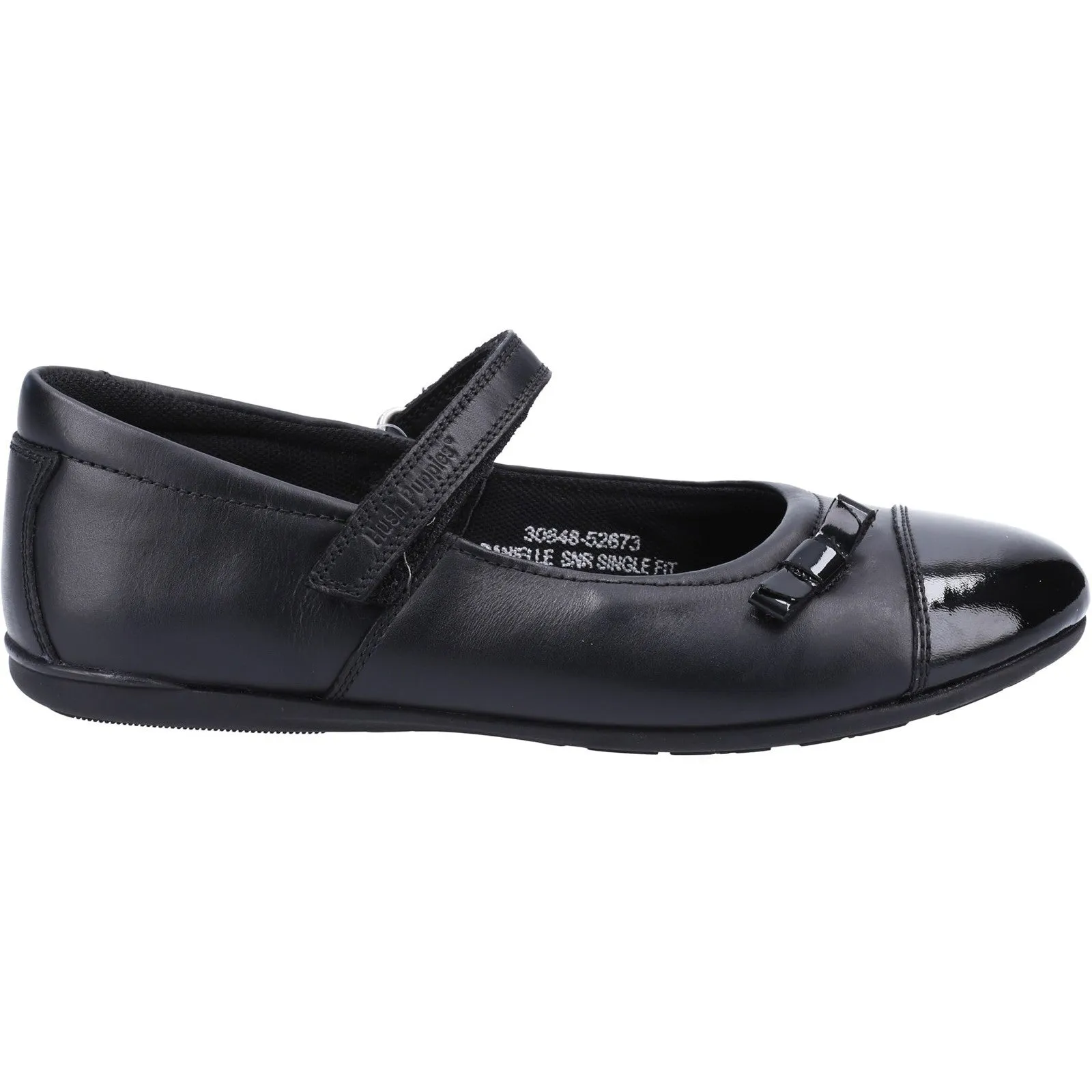 Hush Puppies Girls Danielle Leather School Shoes - Black