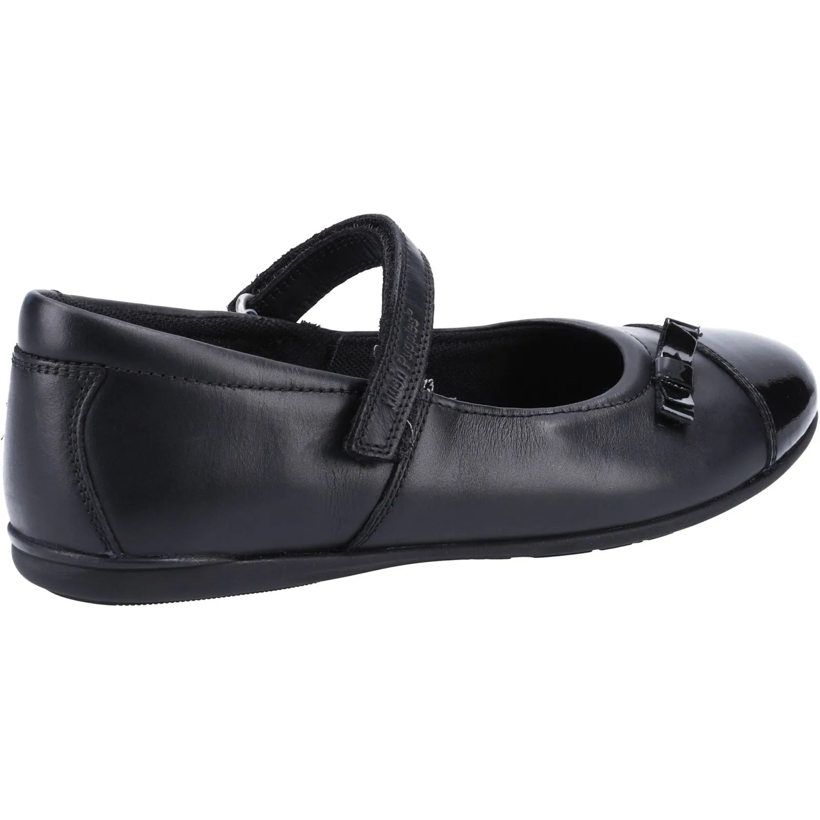 Hush Puppies Girls Danielle Leather School Shoes - Black