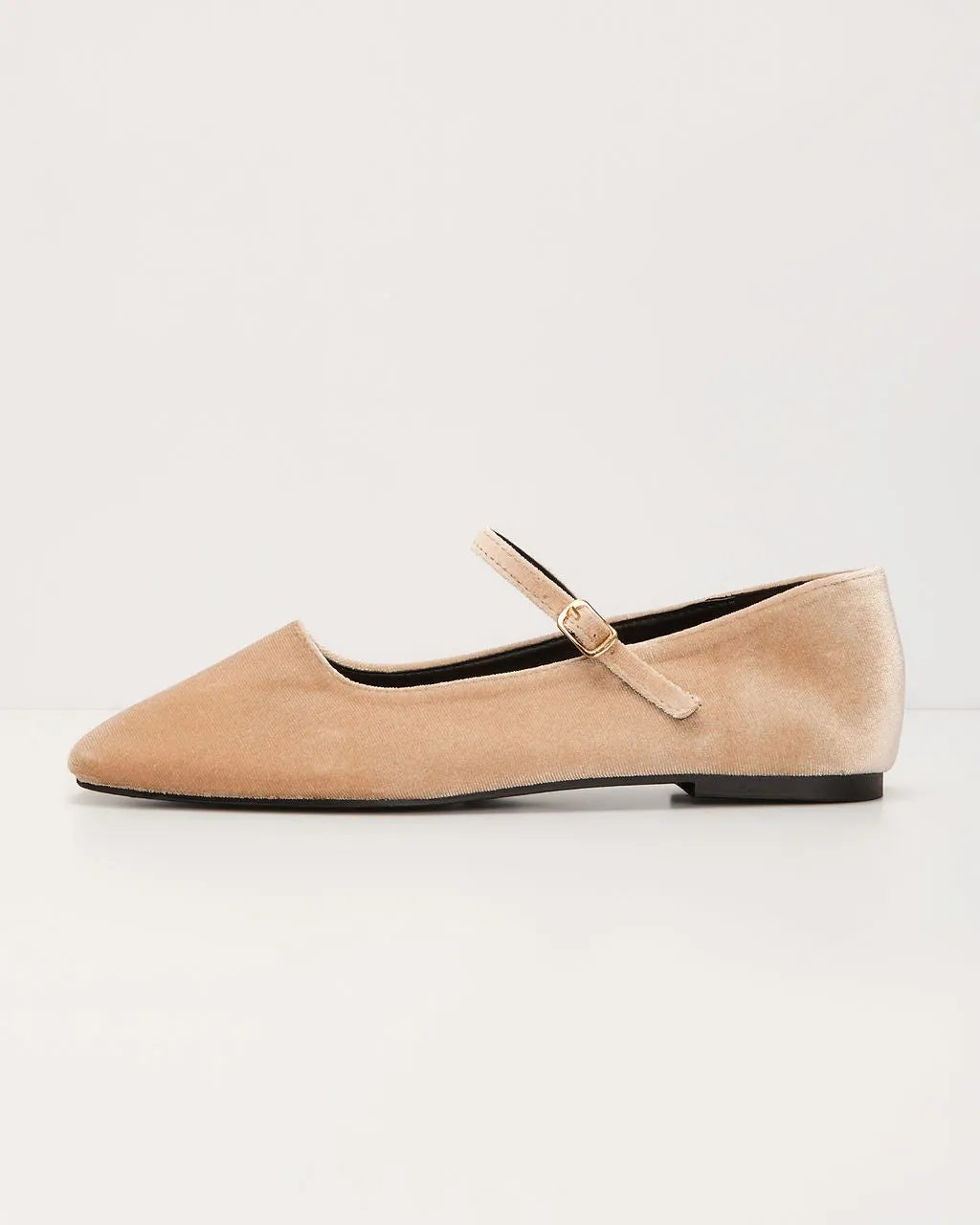 Janey Velvet Mary Jane Ballet Flats