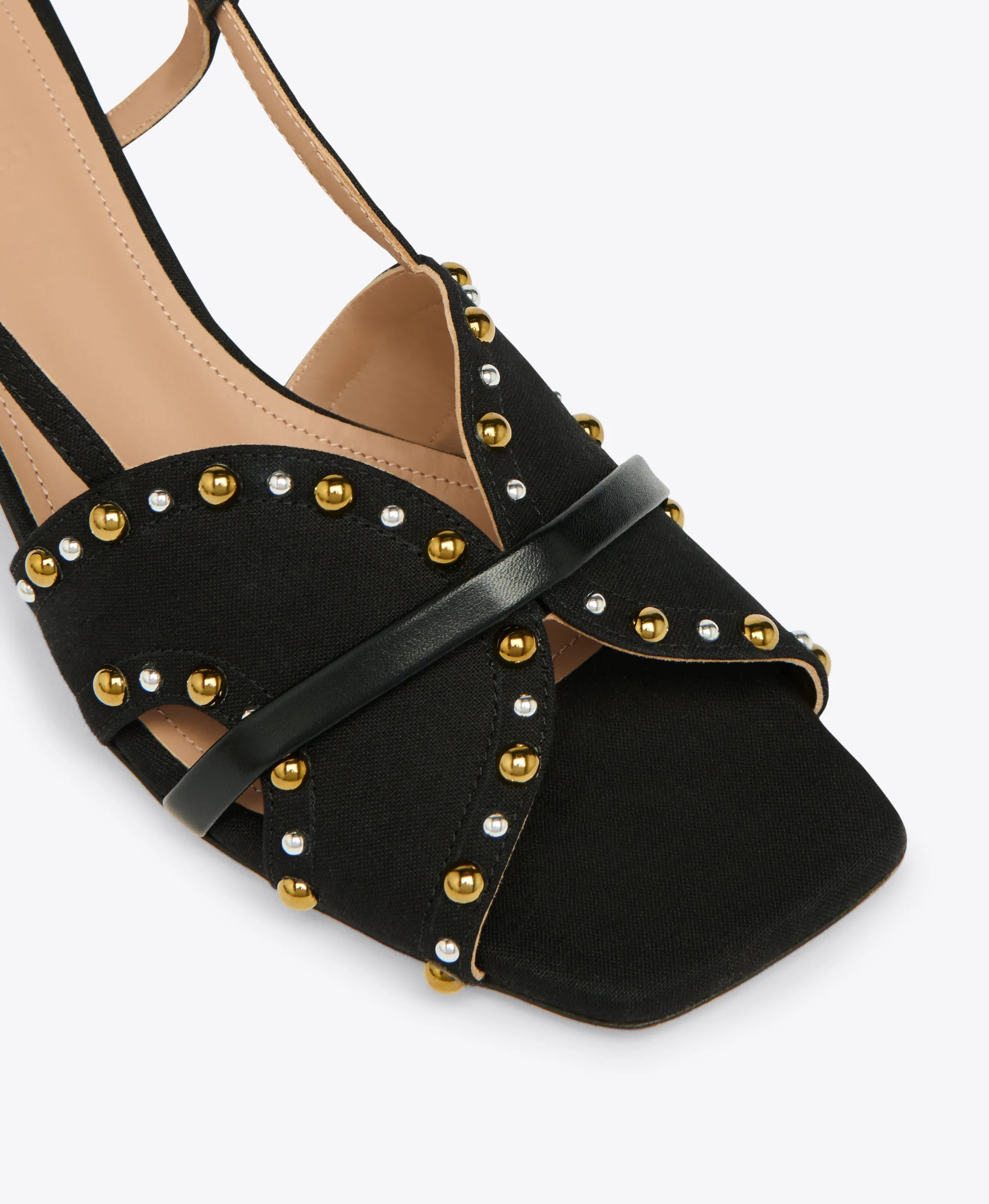 Katarina 45 Black Linen Sandals