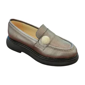 MARIAN Pewter Leather Chunky Loafer with diamante detail