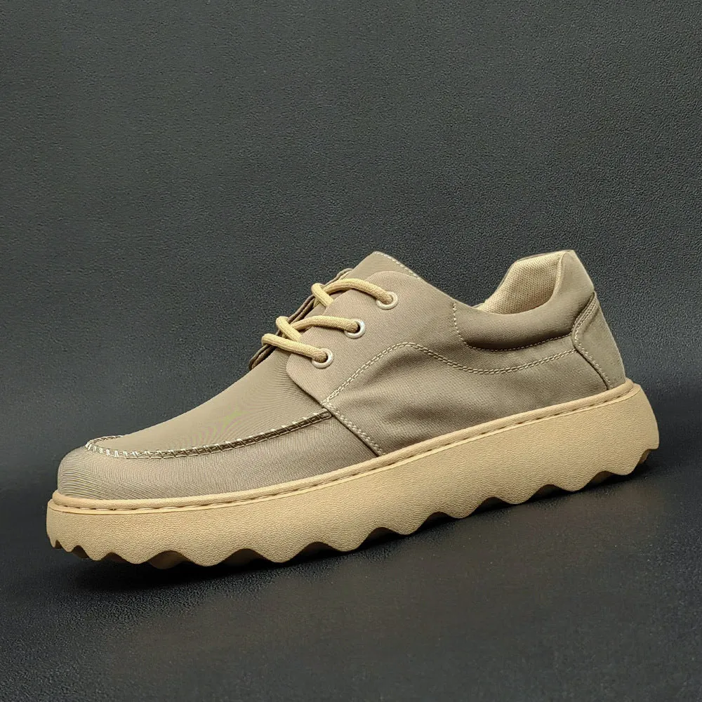 Men Casual Soft Canvas Lug Sole Casual Shoes