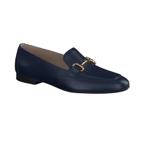 PAUL GREEN Navy Leather Loafer 2596