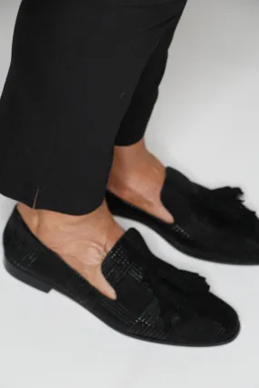 Pedro Miralles Black Printed leather loafer with Tassel