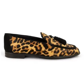 Pedro Miralles Leopard Print Loafer with Tassel