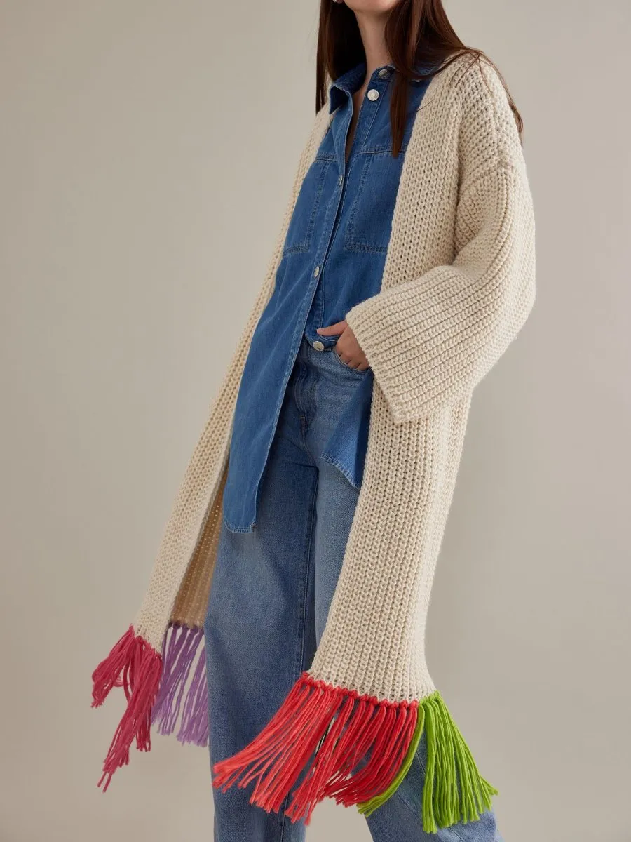 Rainbow Fringed Cardigan