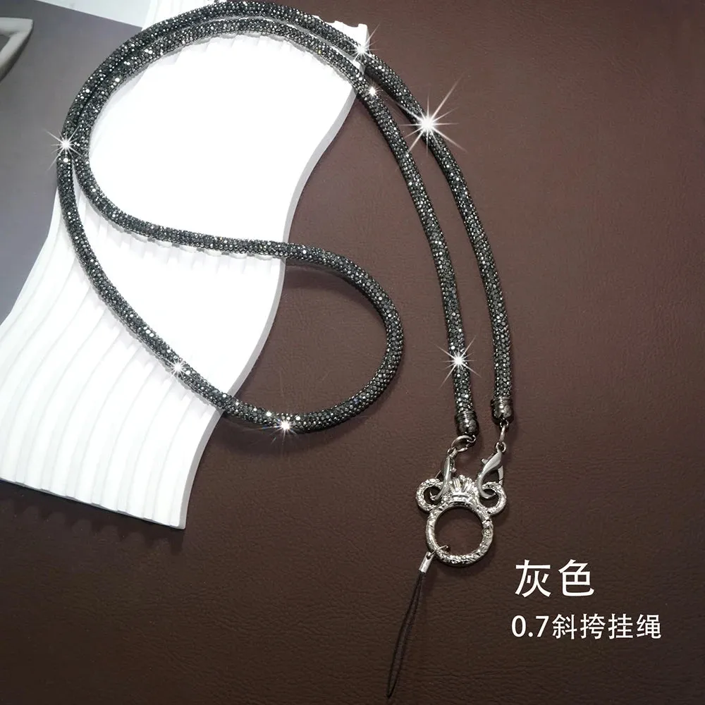 Rhinestone Trim Crossbody Neck Shoulder For Mobile Phone Case