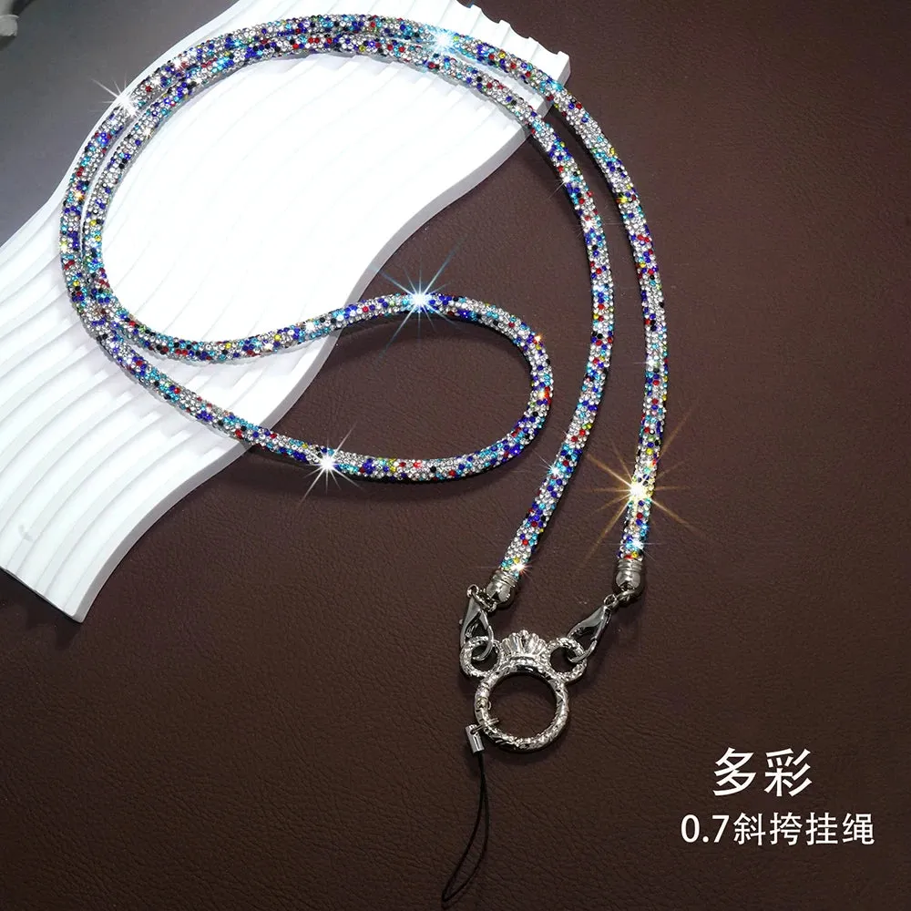 Rhinestone Trim Crossbody Neck Shoulder For Mobile Phone Case