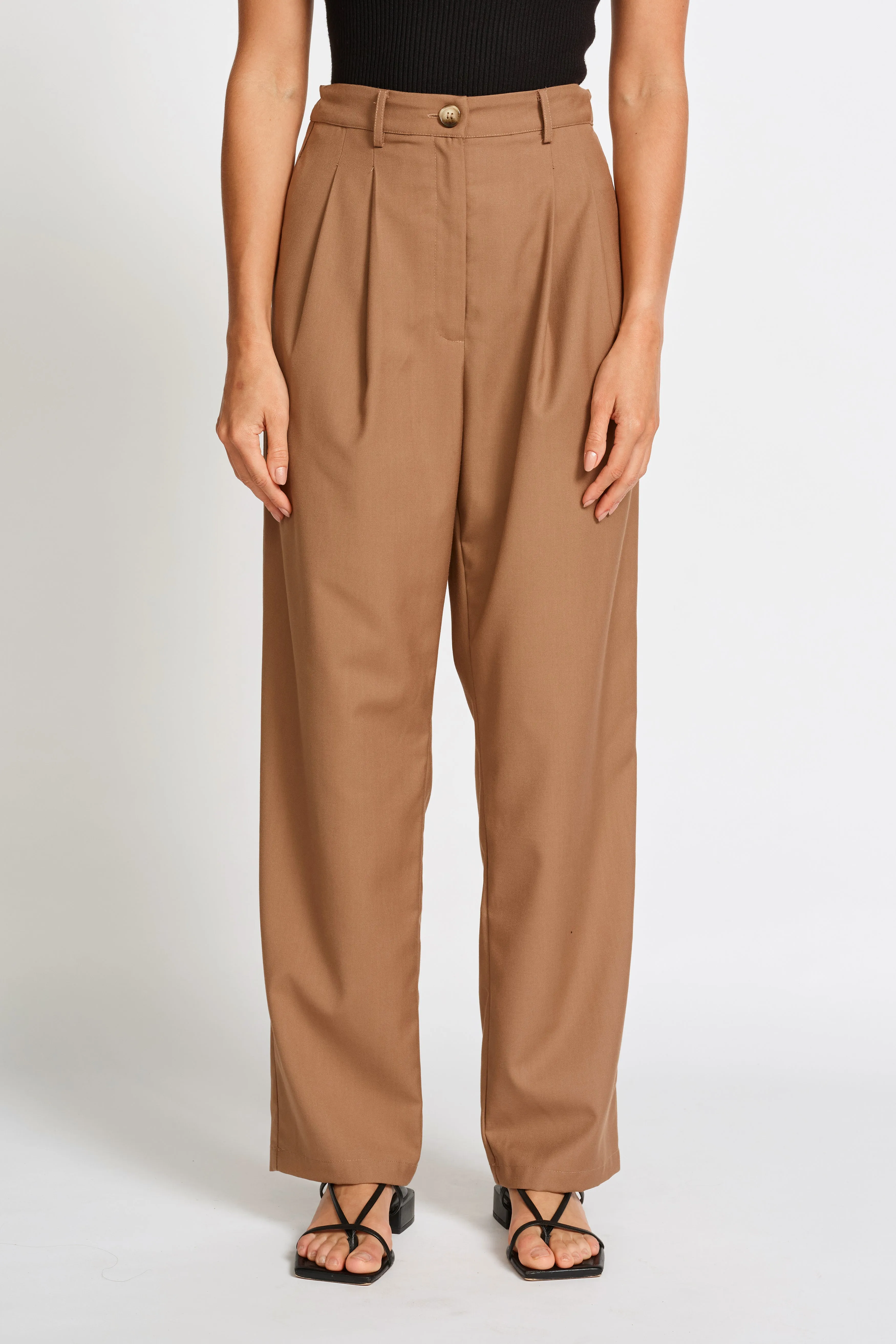 Sadie Adjustable Tailored Trouser - Tan