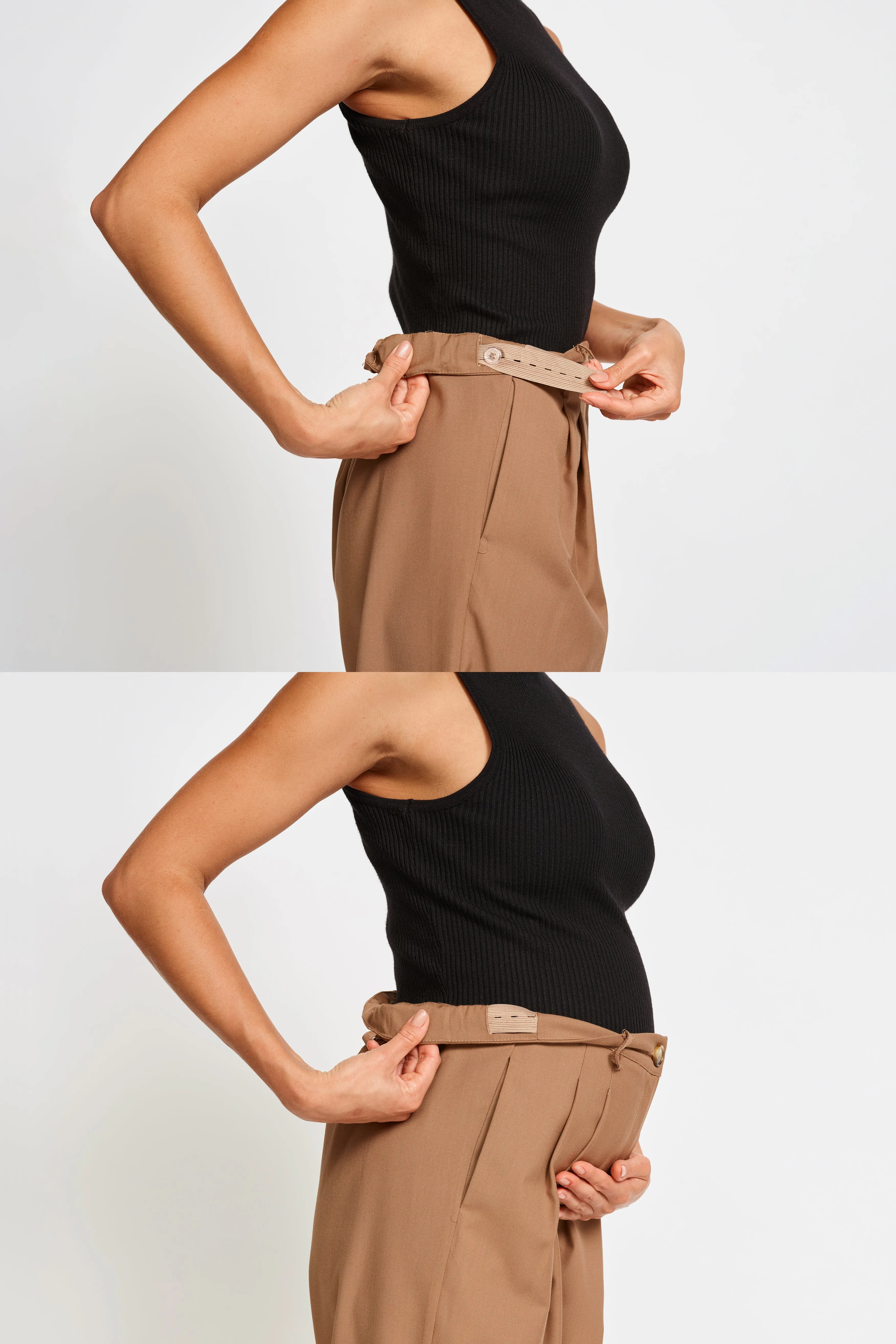 Sadie Adjustable Tailored Trouser - Tan