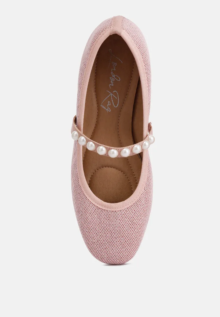 Sassie Pearl Embellished Ballerina Flats