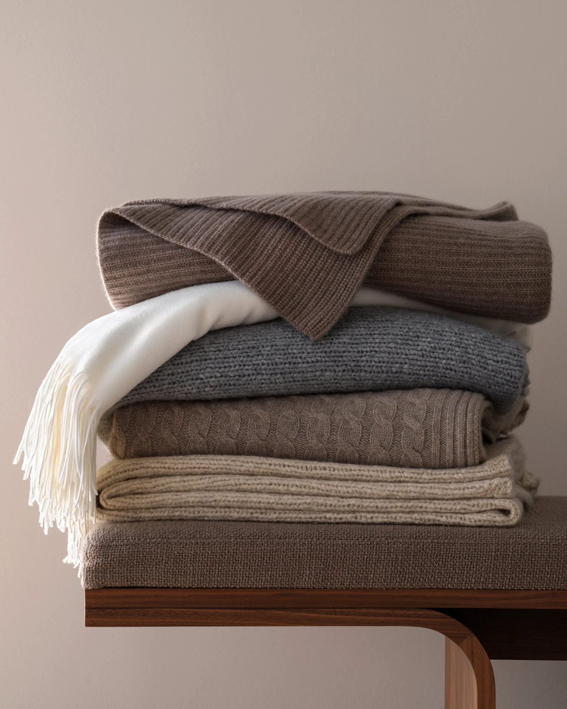 Shaker Knit Cashmere Throw