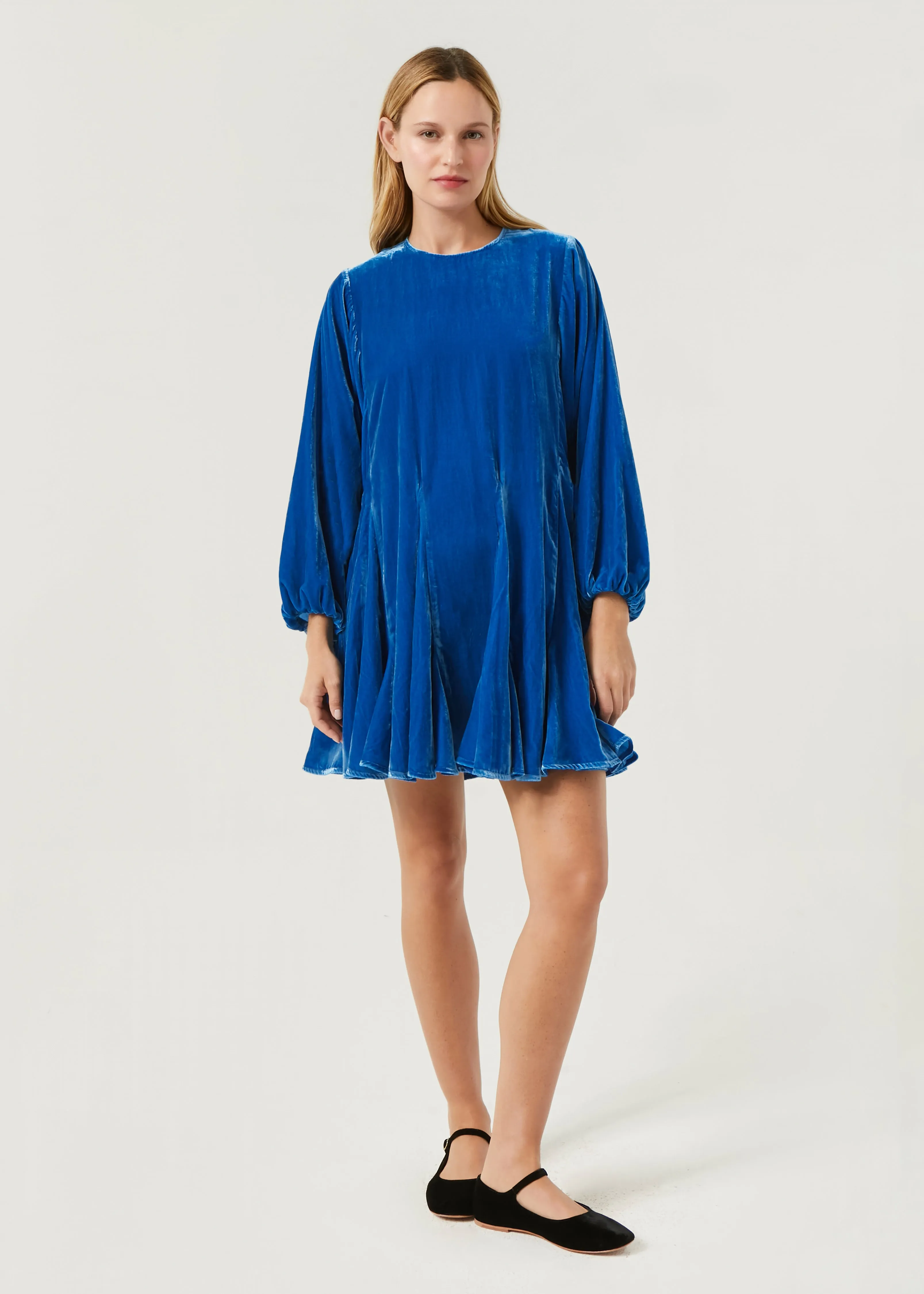 Velvet Ella Dress | Air Force Blue