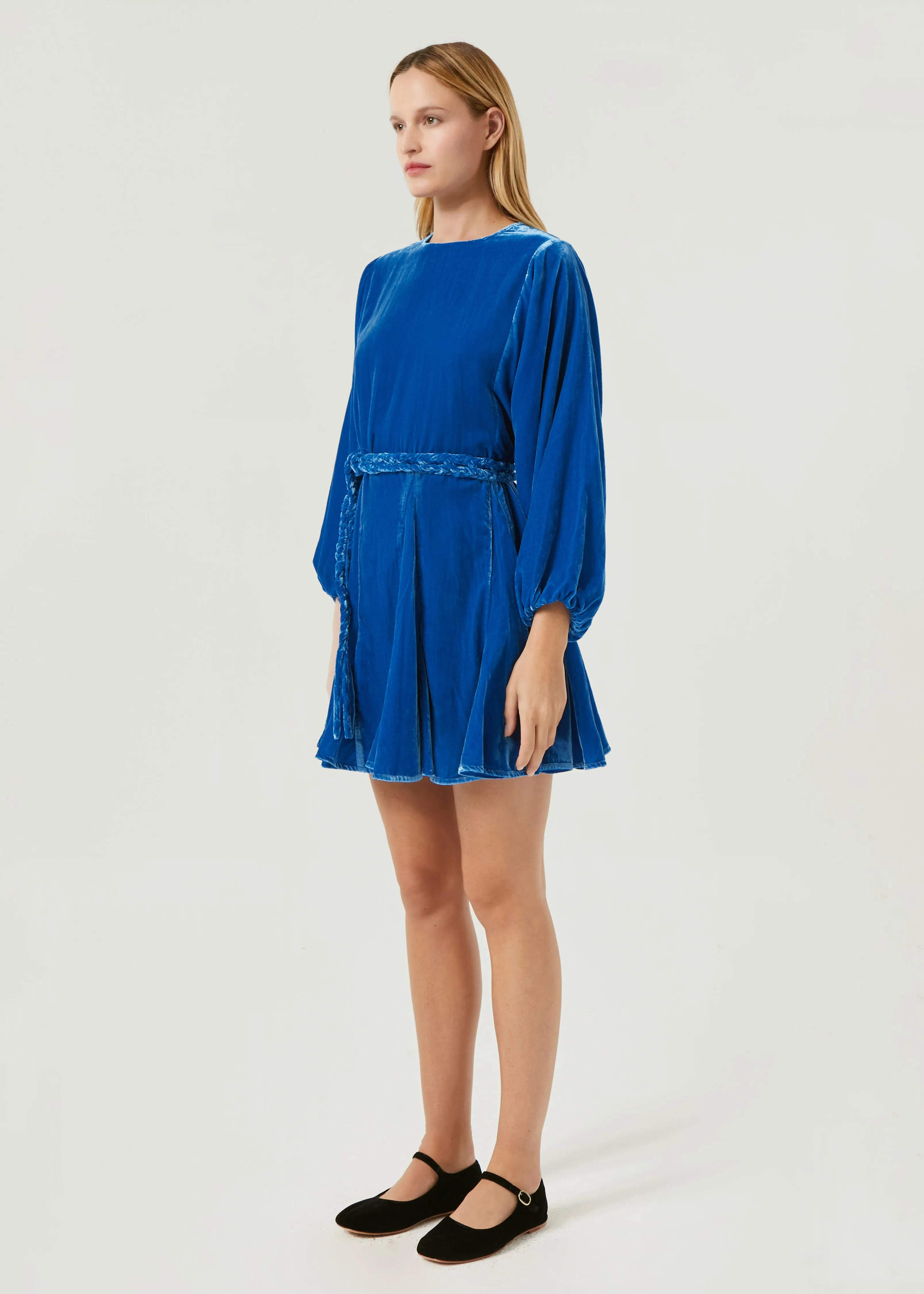 Velvet Ella Dress | Air Force Blue