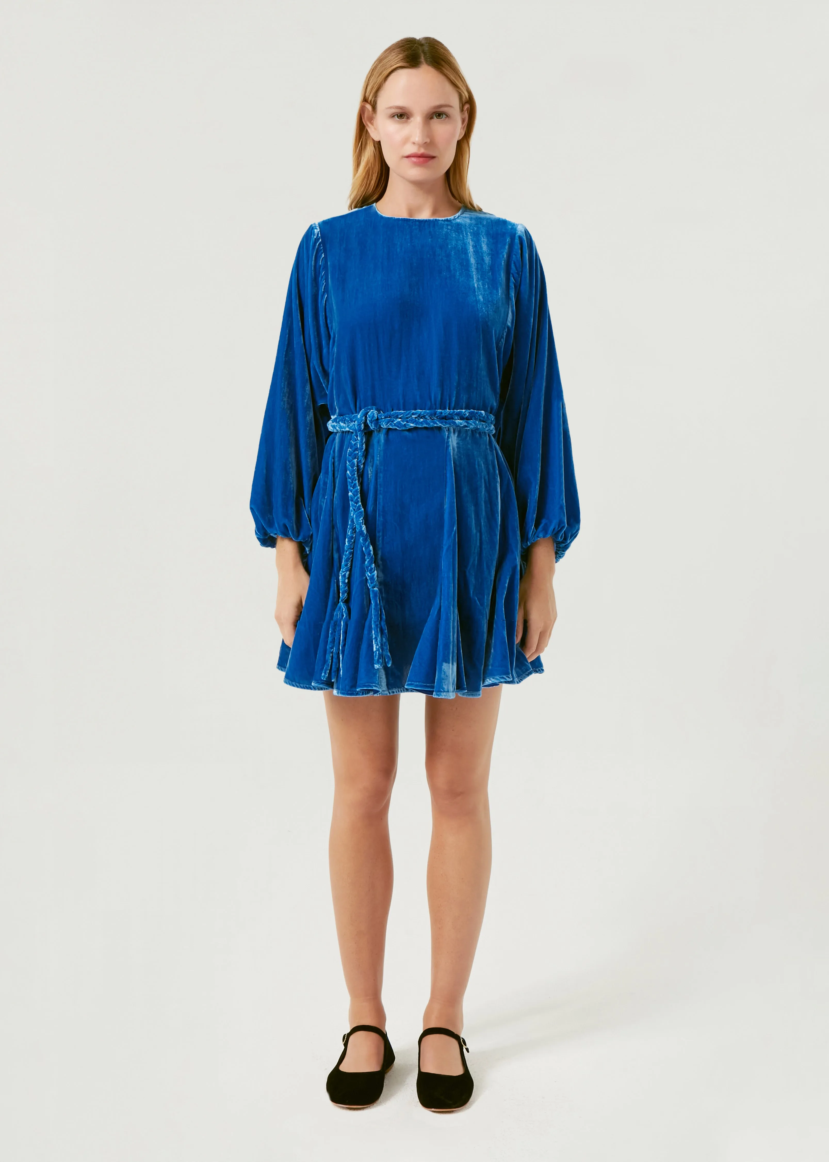 Velvet Ella Dress | Air Force Blue