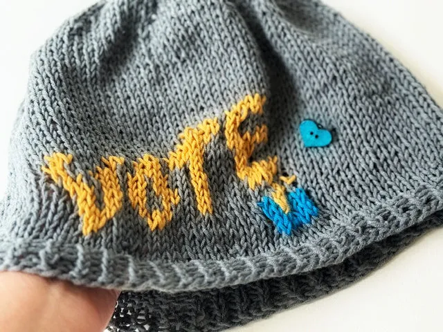 Vote, a beanie knit kit