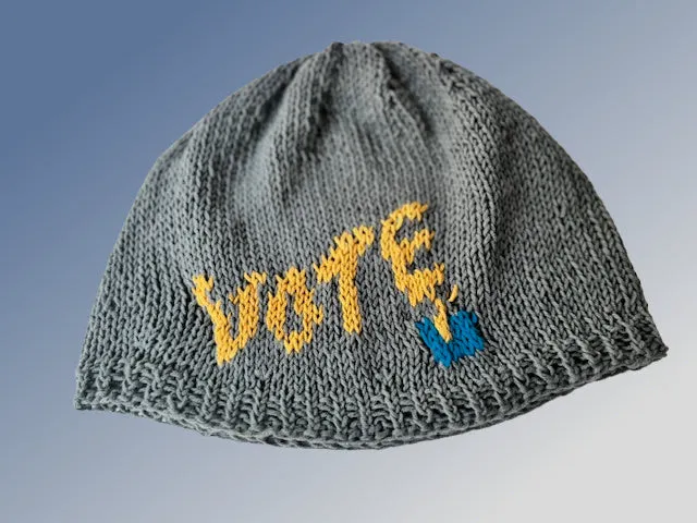 Vote, a beanie knit kit