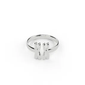 XX-chromosomes ring | silver